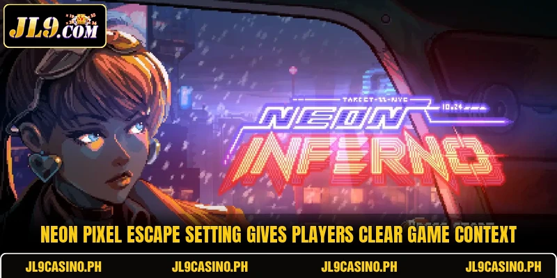 Neon Pixel Escape setting gives players clear game context