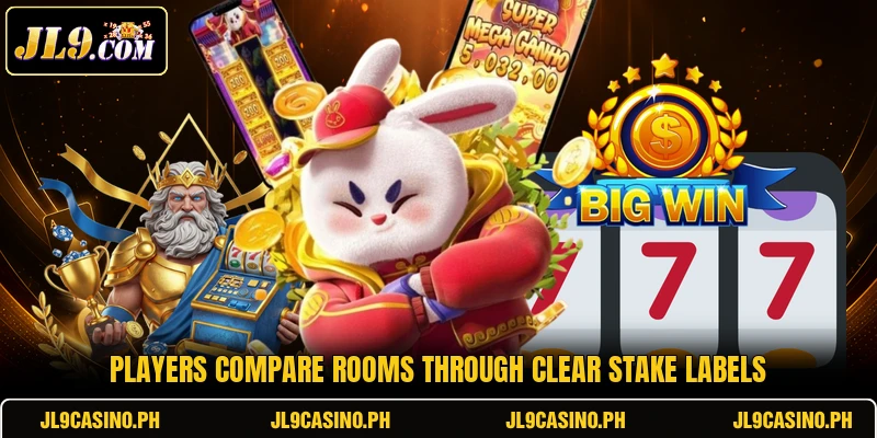 Players compare rooms through clear stake labels Players compare rooms through clear stake labels