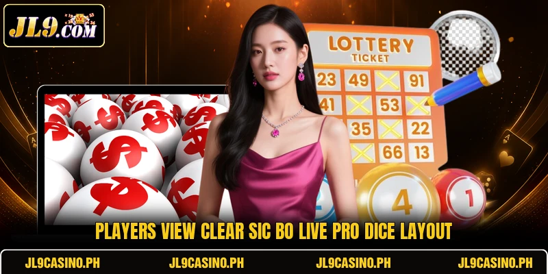 Players view clear Sic Bo Live Pro dice layout